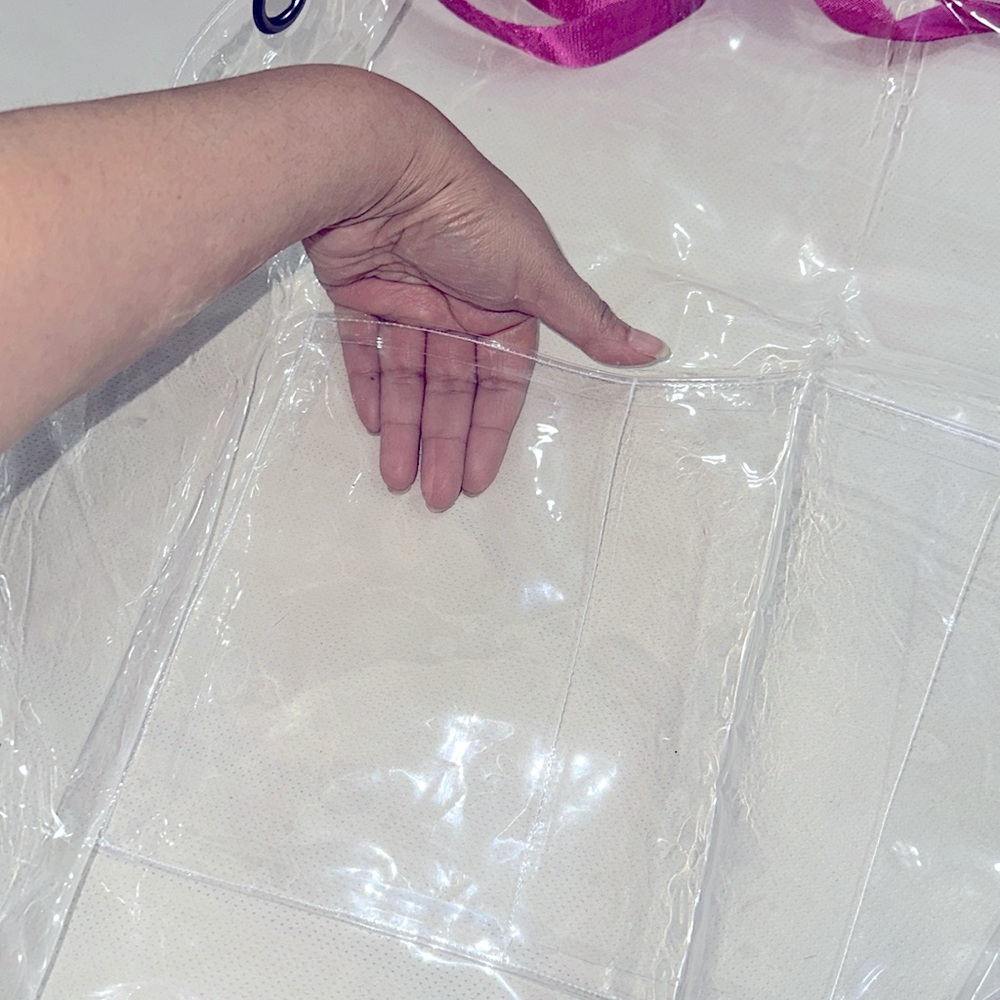 "Barbie Blonde" adult clear apron with pink new no box - Picture 6 of 7